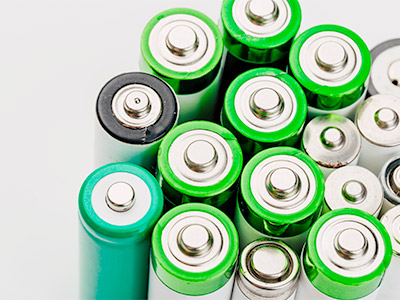 collection of green batteries for recycling