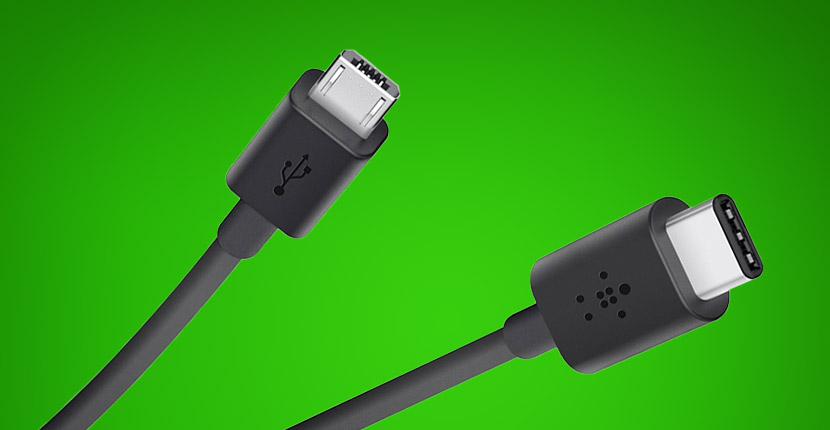 Micro USB and USB-C charger ends