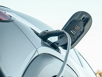 Electric Vehicle plugged in